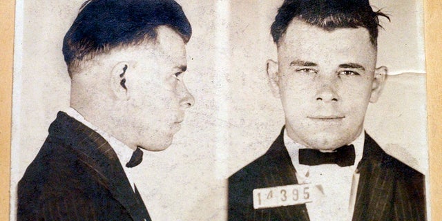 This undated file photo shows Indiana Reformatory booking shots of John Dillinger, stored in the state archives. A judge on Wednesday dismissed a lawsuit filed by a relative of the 1930s gangster against an Indianapolis cemetery who wants to exhume Dillinger’s gravesite to determine if the notorious criminal is actually buried there. (Indiana State Archives/The Indianapolis Star via AP, File)