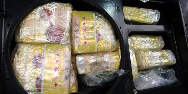 This photo provided by Australian Border Force shows the drugs in sealed packages after its seizure.