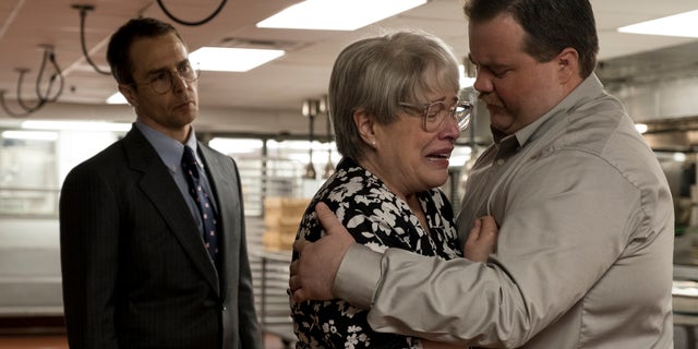 Sam Rockwell, Kathy Bates and Paul Walter Hauser in a scene from