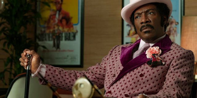 This image released by Netflix shows Eddie Murphy in a scene from "Dolemite Is My Name." On Monday, Dec. 9, 2019, the film was nominated for a Golden Globe for best comedy film and Murphy was nominated for best actor in a motion picture comedy for his role in the film.