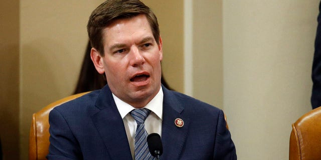 Rep. Eric Swalwell votes to approve the second article of impeachment against President Donald Trump during a House Judiciary Committee meeting, Dec. 13, 2019, on Capitol Hill.