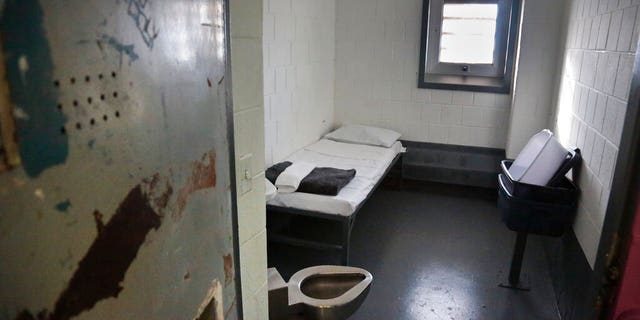 This 2016 photo shows a solitary confinement cell known as "the bing," at New York's Rikers Island.