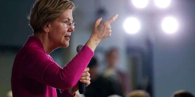 Sen. Elizabeth Warren, D-Mass., speaks during a town hall meeting Dec. 16, 2019, in Keokuk, Iowa. (AP Photo/Charlie Neibergall)