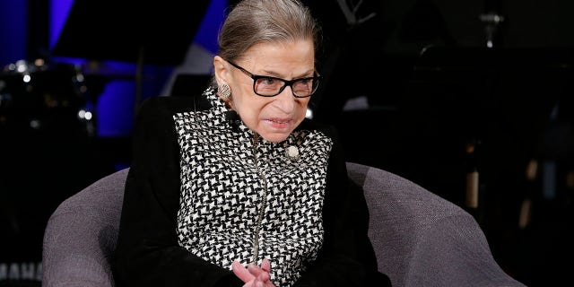 Supreme Court Justice Ruth Bader Ginsburg speaks with author Jeffrey Rosen at the National Constitution Center Americas Town Hall at the National Museum of Women in the Arts, Tuesday, Dec. 17, 2019 in Washington. 