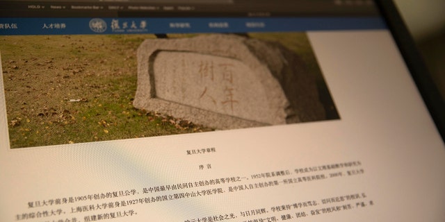 A website with the revised charter for Fudan University is shown on a computer screen in Beijing on Thursday, Dec. 19, 2019. Controversy has erupted after the leading Chinese university revised its charter to remove a reference to “free thinking" and adding a new stress on adhering to the leadership of the ruling Communist Party, Marxism and socialist theories of education.(AP Photo/Ng Han Guan)