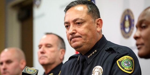 Art Acevedo (pictured) accused lawmakers at a news conference Monday of not doing their part to prevent the death of Sgt. Christopher Brewster, 32, who was fatally shot by Arturo Solis Saturday night. <br data-cke-eol="1">