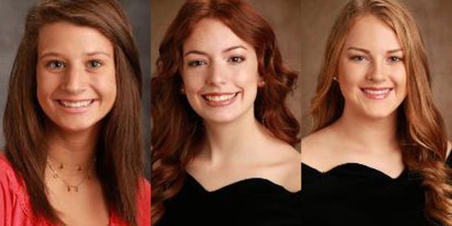 The 16-year-old girls — Cassidy Leigh Dunn (left), Emilee Fain, (center) and Addyson Martin (right — had just left a home where they were celebrating the holiday together when their SUV careened off the road about 6 p.m., authorities said.<br>