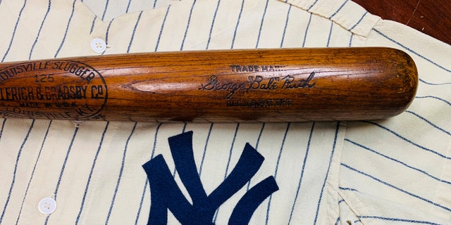 This Nov. 11, 2019 photo released by SCP Auctions, Inc., shows the bat used by Babe Ruth to slug his 500th career home run in 1929.