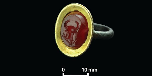 A gold ring, which shows Roman influences, was found in the basilica.