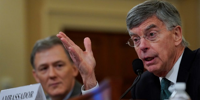 Ambassador Bill Taylor and George Kent, deputy assistant secretary of state for European and Eurasian Affairs, testify before a House Intelligence Committee hearing as part of the impeachment inquiry into President Trump.