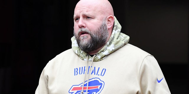 Offensive coordinator Brian Daboll of the Buffalo Bills walks out of the tunnel prior to a game against the Cleveland Browns on November 10, 2019 at FirstEnergy Stadium in Cleveland, Ohio. Cleveland won 19-16. (Nick Cammett/Diamond Images via Getty Images)