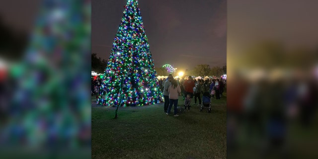 City of Largo Christmas Tree after tree lighting ceremony in downtown Central Park.