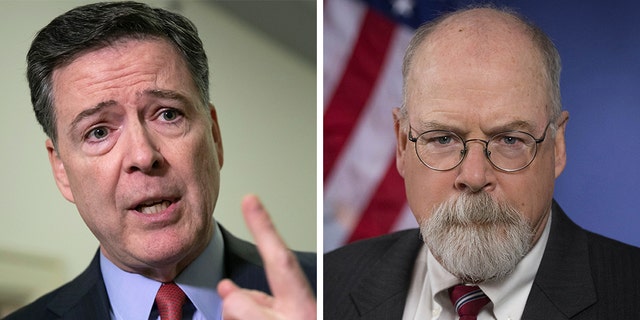 Former FBI Director James Comey, left; U.S. Attorney John Durham, right.