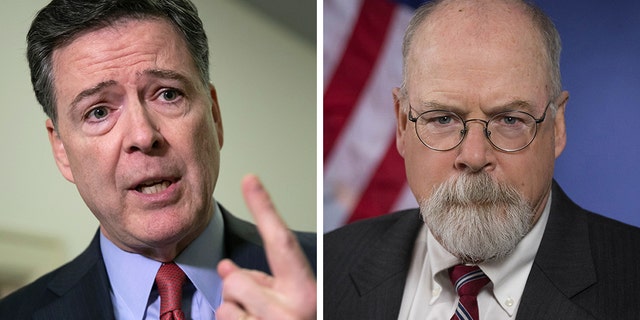 Former FBI Director James Comey, left; U.S. Attorney John Durham, right.