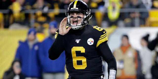 Pittsburgh Steelers quarterback Devlin Hodges calls signals during the first half of an NFL football game against the Buffalo Bills in Pittsburgh, Sunday, Dec. 15, 2019. 