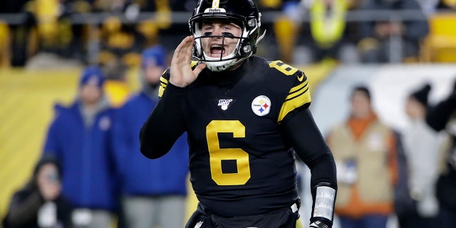 Pittsburgh Steelers quarterback Devlin Hodges calls signals during the first half of an NFL football game against the Buffalo Bills in Pittsburgh, Sunday, Dec. 15, 2019.