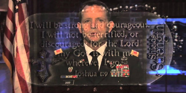 US (Ret.) Col. David Dodd with a reflection of Joshua 1:9 before his retirement.