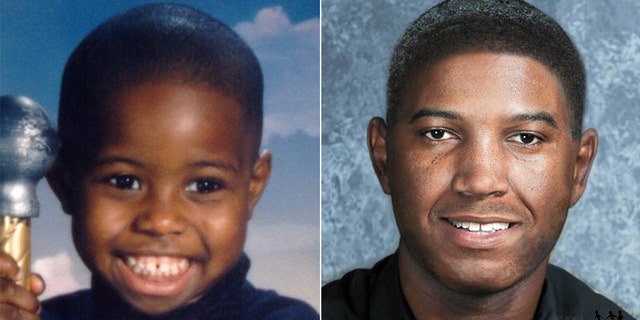 D'Wan Christian Sims at 4-years-old (left) and what he is believed to now look like (right)