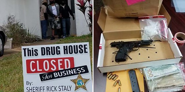 A Florida sheriff planted a sign stating “this drug house closed for business” in front of the home of a suspected dealer as he was taken into custody last week.