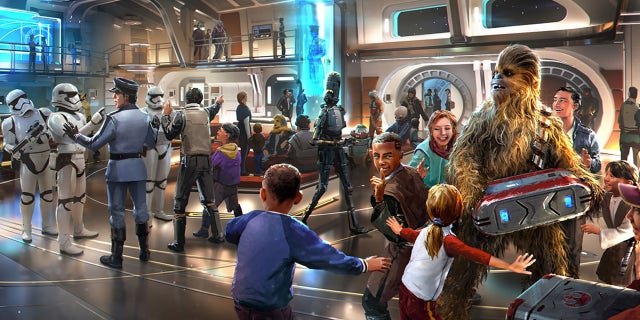 <strong>Artist rendering of the interior of the "Star Wars: Galactic Starcruiser," which is set to debut in Walt Disney World Resort in 2022. (Disney)</strong>