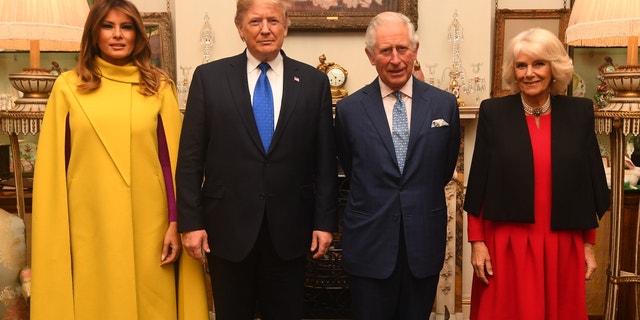 Prince Charles and Duchess Camilla of meet with Donald Trump and wife Melania at Clarence House on December 3, 2019 in London. (Photo by Victoria Jones - WPA Pool/Getty Images)