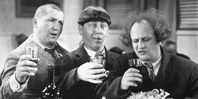 (Original Caption) The Three Stooges in a drunken stupor.