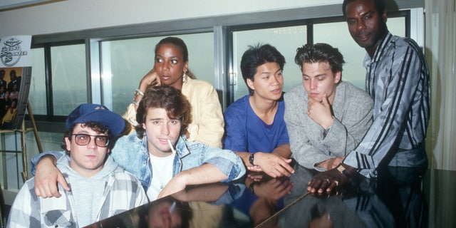 Richard Grieco, second from right, with the cast of