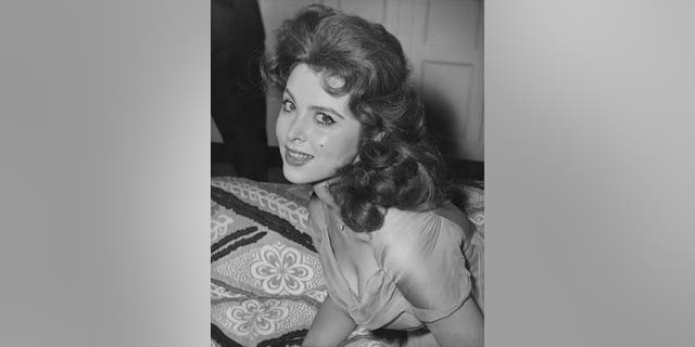 Tina Louise at the Savoy Hotel in London, shortly before the premiere of her latest film "God's Little Acre," circa 1958.