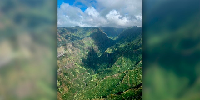 This Dec. 17, 2019, aerial photo shows the Na Pali Coast on the island of Kauai in Hawaii. (AP Photo/Maryclaire Dale)