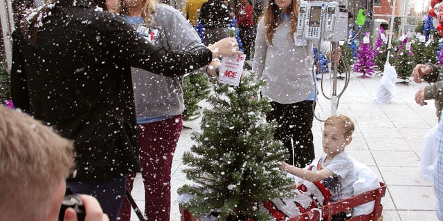 Children were then encouraged to decorate their trees with ornaments that they made.