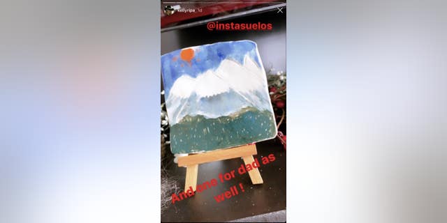Consuelos' gift from Joaquin, a painting of the mountains.