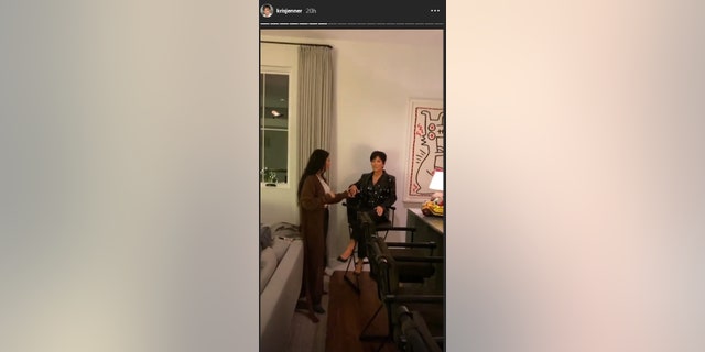 Kim Kardashian sees a wax replica of her mother Kris Jenner.
