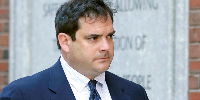 John Vandemoer, former head sailing coach at Stanford, arrives at federal court in Boston on March 12, 2019. (AP Photo/Steven Senne, File)