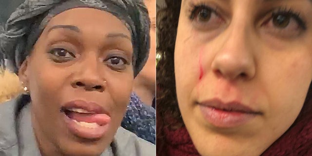 Aharon said she encountered the woman, who police identified as 38-year-old Zarinah Ali (left), as she got on the subway on her way home to Brooklyn after an induction ceremony at her college. 