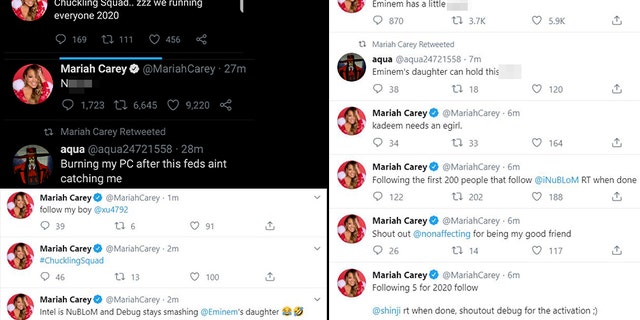 Pop diva Mariah Carey, the queen of Christmas, didn’t have a nice New Year’s Eve after her Twitter was hacked on Tuesday.