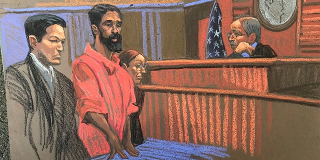 Grafton Thomas appeared in court Monday. (Sketch artist Christine Cornell)