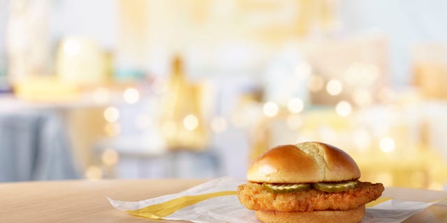 The Crispy Chicken Sandwich is a dressed-down version of the McDonald's menu's other chicken sandwich options, featuring a fried chicken filet served on a potato roll, topped with butter and pickles.