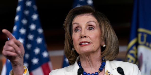 Speaker of the House Nancy Pelosi D-Calif. meets with reporters during her weekly news conference at the Capitol in Washington on Dec. 5