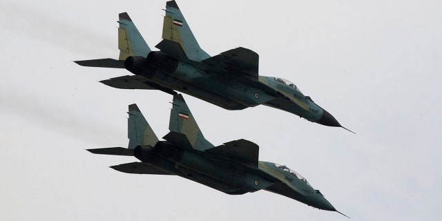 Russian-made MiG-29 fighter jets are seen April 17, 2008. (Reuters)