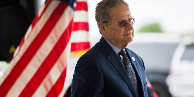 In a Monday, June 17, 2019, photo, state Rep. Rick Miller, R-Sugar Land, stands at a news conference celebrating progress on the Sugar Land 95 Memorial Project in Sugar Land, Texas. Gov. Miller, who suggested his political rivals on the ballot were motivated to run against him because they’re Asian, dropped his reelection bid Tuesday, following a backlash that included losing the endorsement of the state’s GOP governor. (Juan Figueroa/Houston Chronicle via AP)