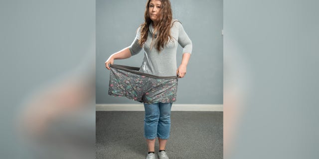 Wass has dropped nearly half her body weight since starting her diet and exercise routine.
