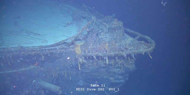 The bow of the sunken battlecruiser. (Falklands Maritime Heritage Trust)