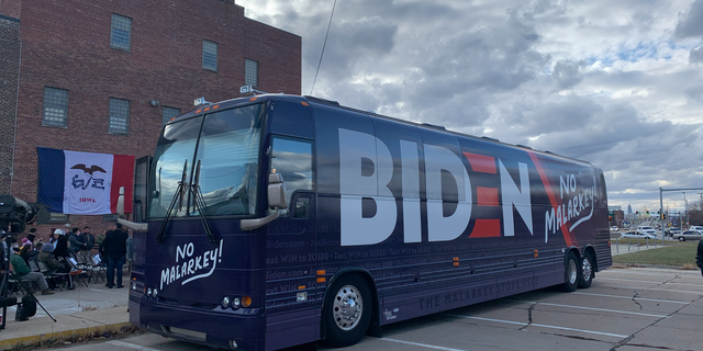 Former Vice President Joe Biden launched his eight-day, 18-county "No Malarkey" Iowa bus tour in Council Bluffs on Saturday.