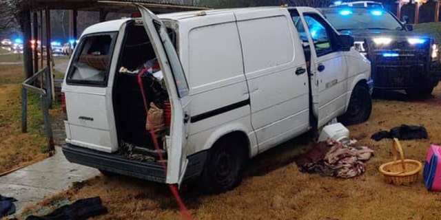 Photo shows van police said Sean Sanders used to kidnap a woman Sunday in Brookside, Alabama.