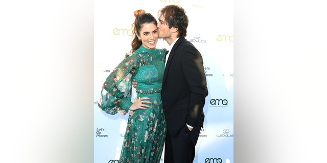 Nikki Reed and Ian Somerhalder arrive at the 27th Annual EMA Awards at Barker Hangar on September 23, 2017, in Santa Monica, California.