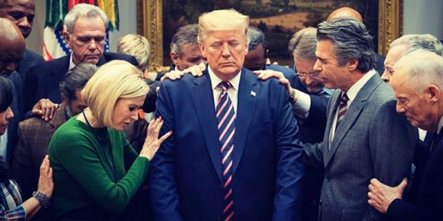 Pastors Paula White-Cain, Jentezen Franklin, and others join in prayer for President Trump amid House Democrats' impeachment push.