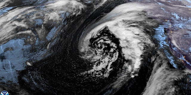 A satellite image from Dec. 5, 2019 shows the next storm approaching the West Coast that will bring impacts this weekend.