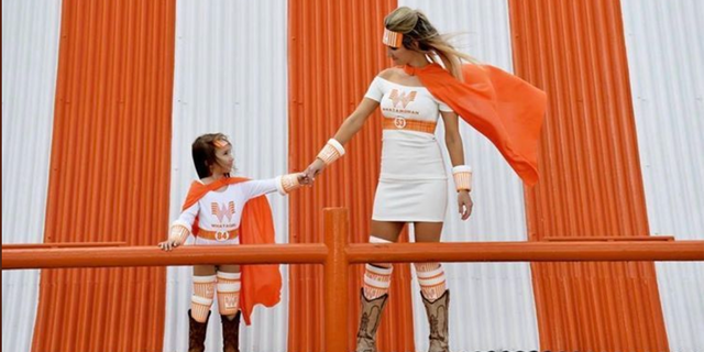 Though it was too cold on Halloween for Hailee Bage and daughter Mattie, 3, to wear their homemade Whataburger superhero costumes as planned, the duo rocked their outfits during a festive photo shoot a few weeks later.