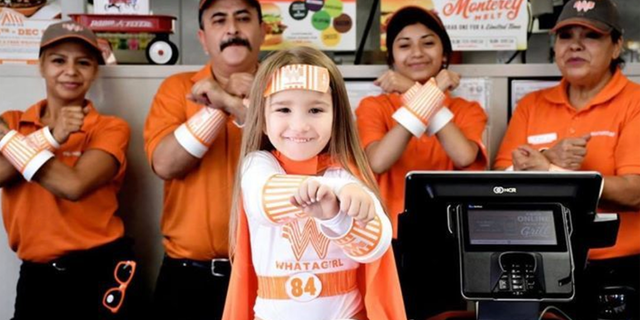 The Round Rock mom and daughter recently surprised staffers at one of Whataburger’s Austin locations with their superhero style for the special photo op, and Hailee said the costumes were even a hit with the customers.