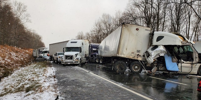 Two people were killed in a pileup on Interstate 80 in Pennsylvania on Wednesday.